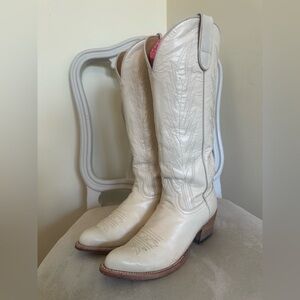 Macie Bean Cream Leather Heeled Boots